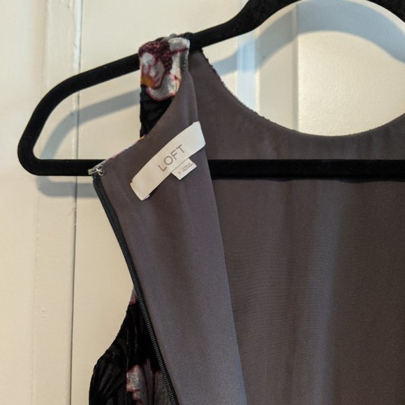 LOFT Iced Floral Velvet Swing Dress - Picture 8 of 10